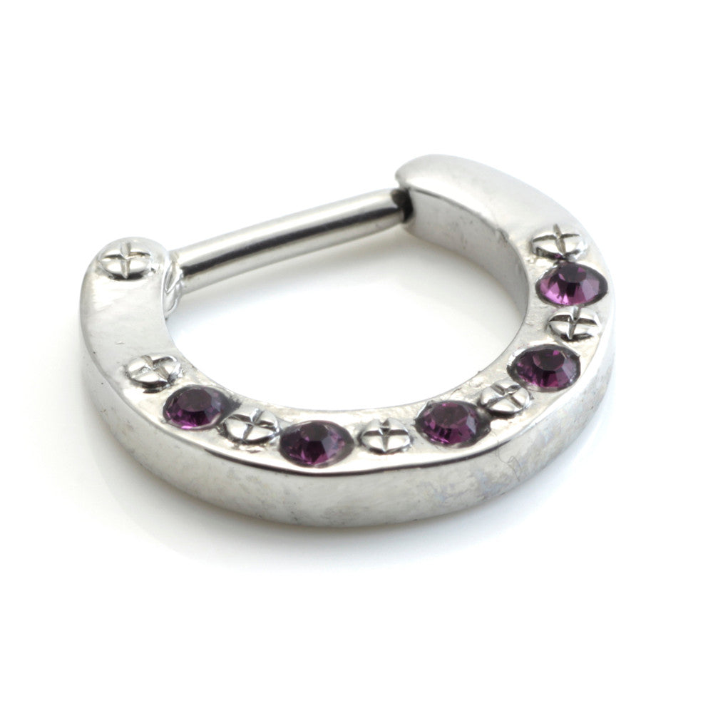 REDUCED Steel Jewelled Septum Ring