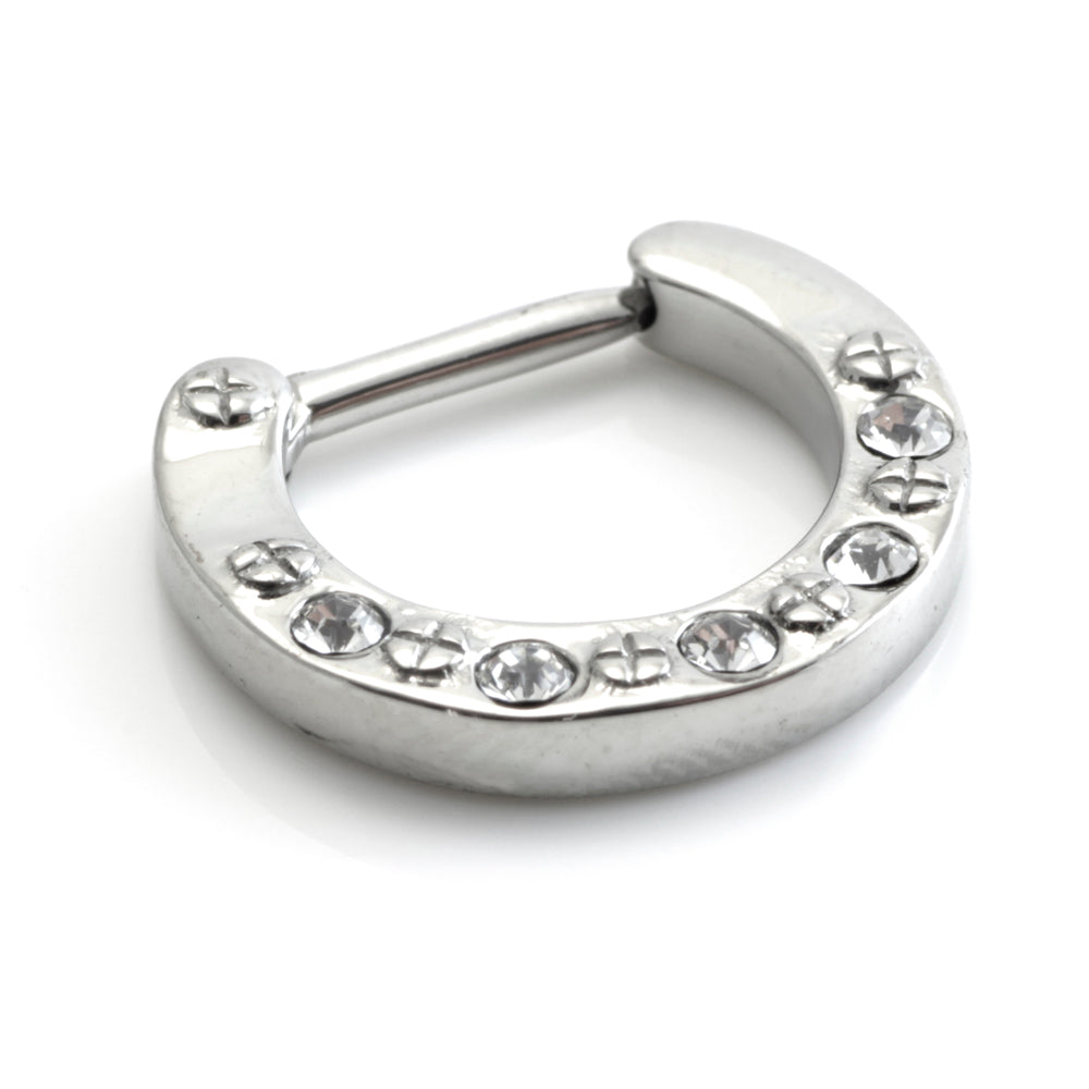 REDUCED Steel Jewelled Septum Ring