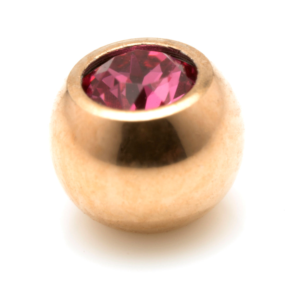 Rose Gold Ti PVD Gem Ball - External