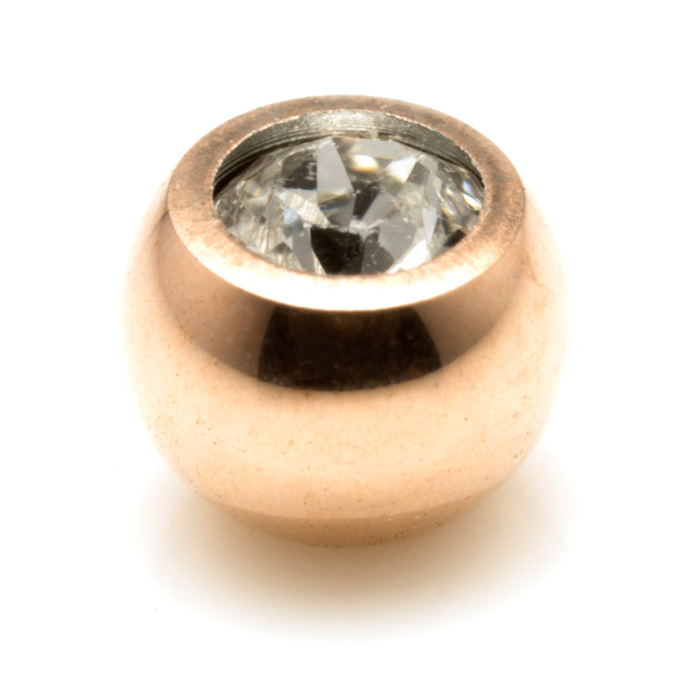 Rose Gold Ti PVD Gem Ball - External