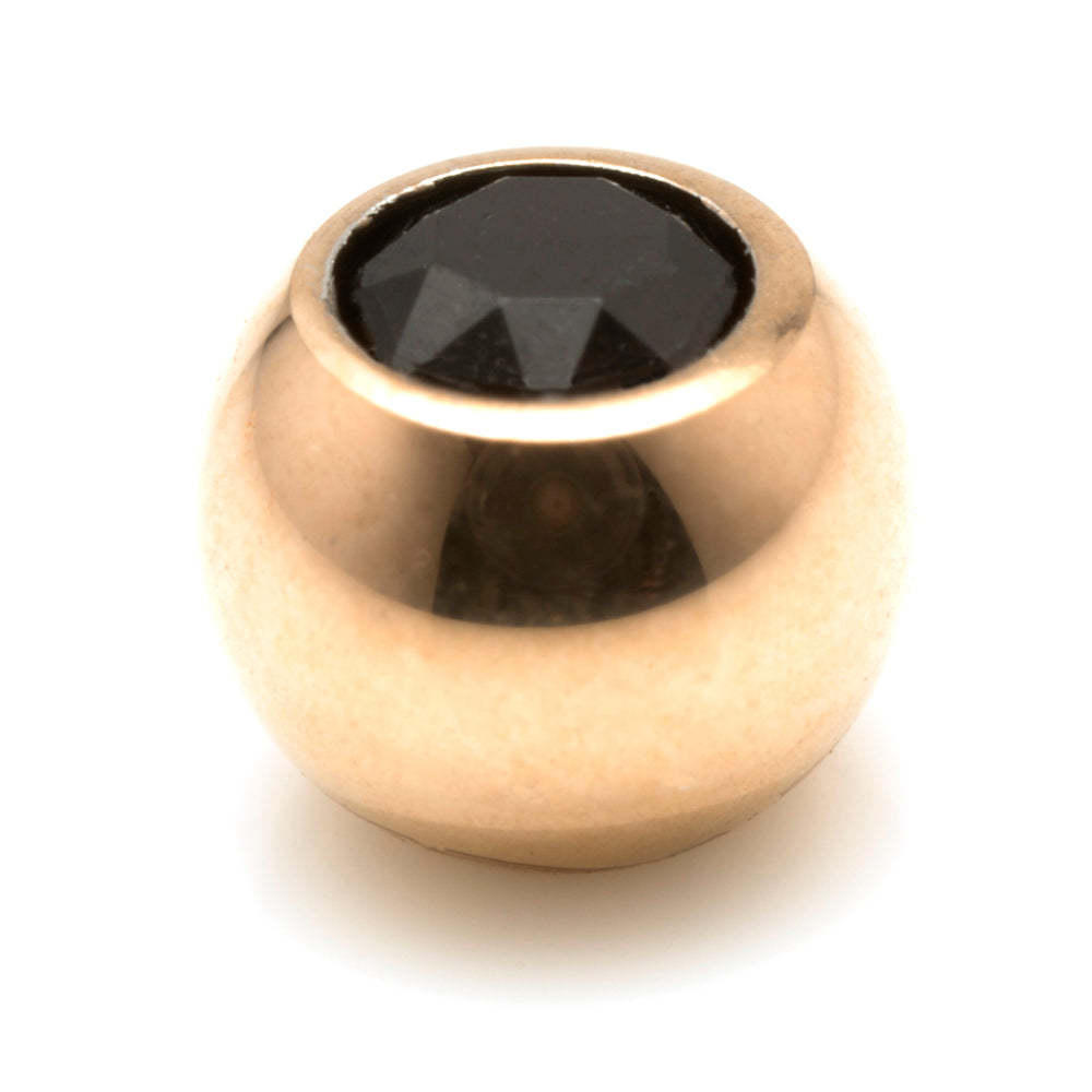 Rose Gold Ti PVD Gem Ball - External