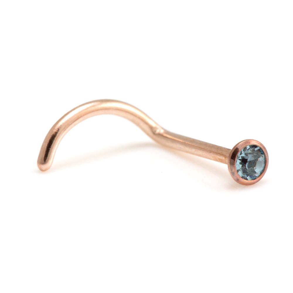 Rose Gold Steel Gem Nose Stud