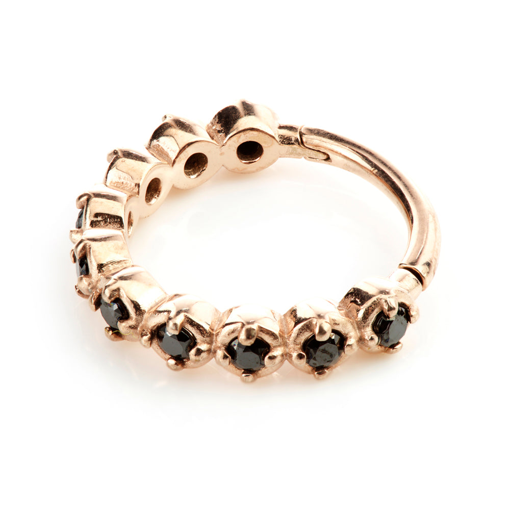 Rose Gold Steel Hinged Prong Gem Ring