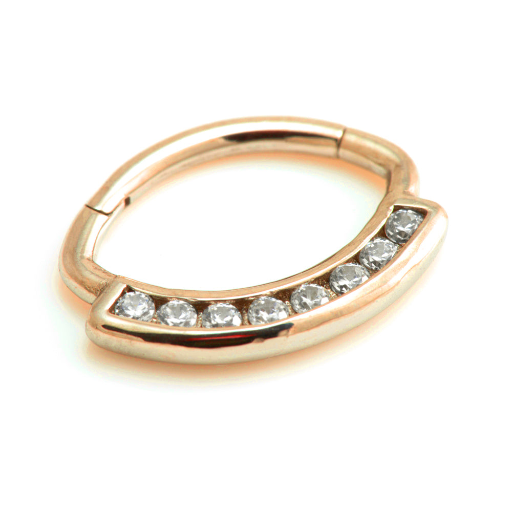Rose Gold Steel Jewelled Swarovski Daith Ring