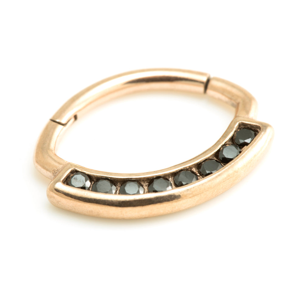 Rose Gold Steel Jewelled Swarovski Daith Ring