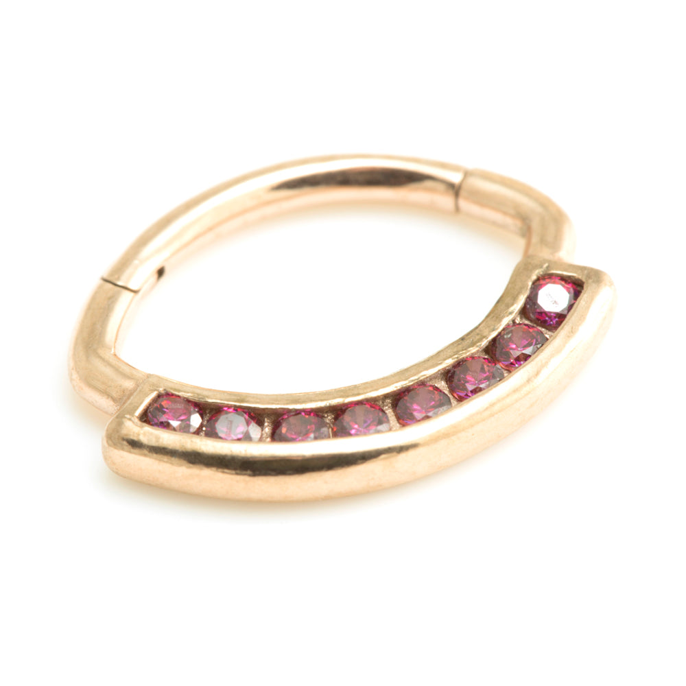 Rose Gold Steel Jewelled Swarovski Daith Ring