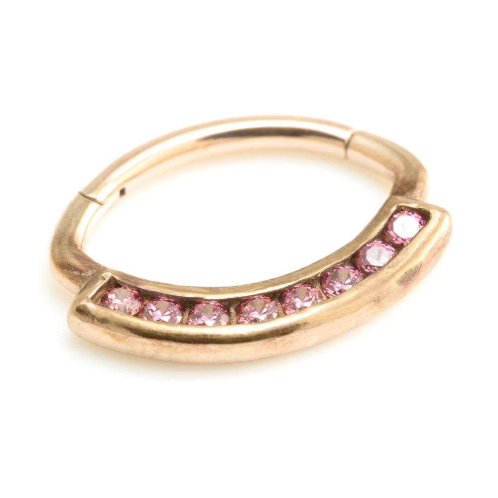 Rose Gold Steel Jewelled Swarovski Daith Ring