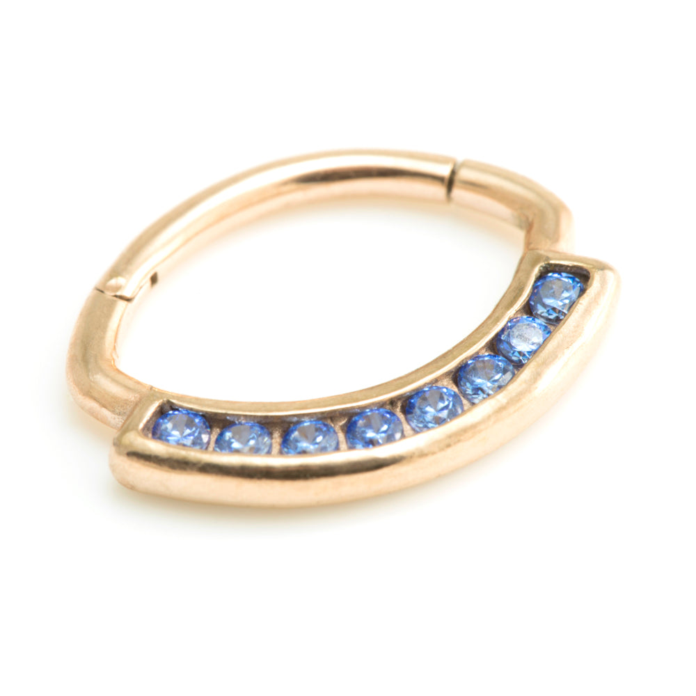 Rose Gold Steel Jewelled Swarovski Daith Ring