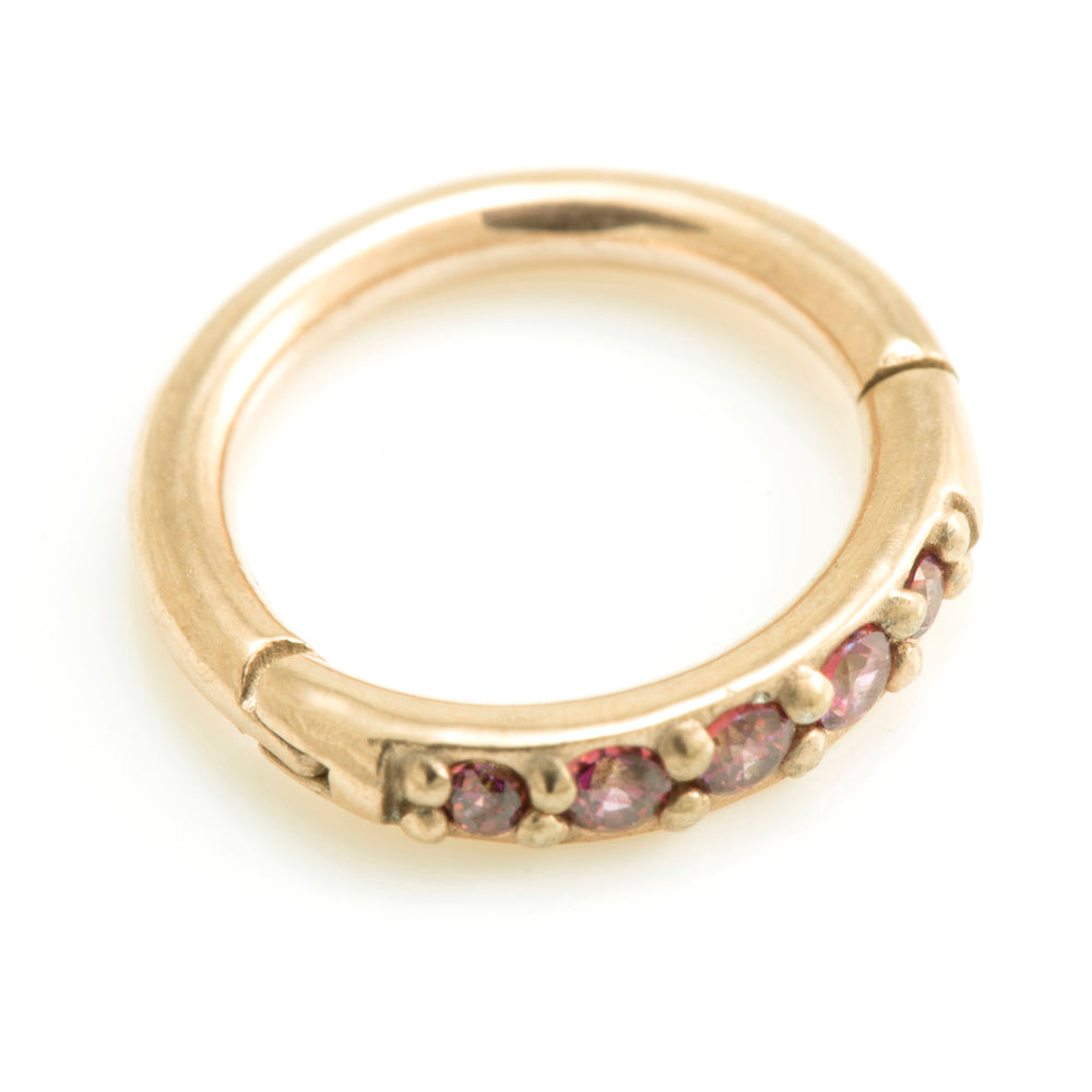 Rose Gold Steel Side Gem Hinged Ring