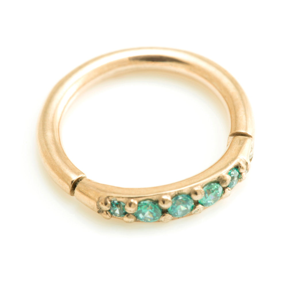 Rose Gold Steel Side Gem Hinged Ring