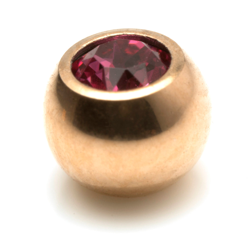 Rose Gold Ti PVD Gem Ball - External