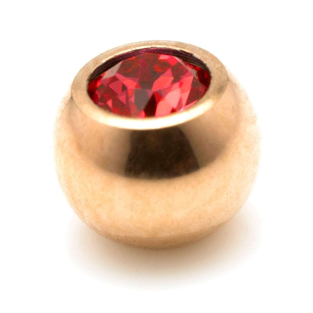 Rose Gold Ti PVD Gem Ball - External