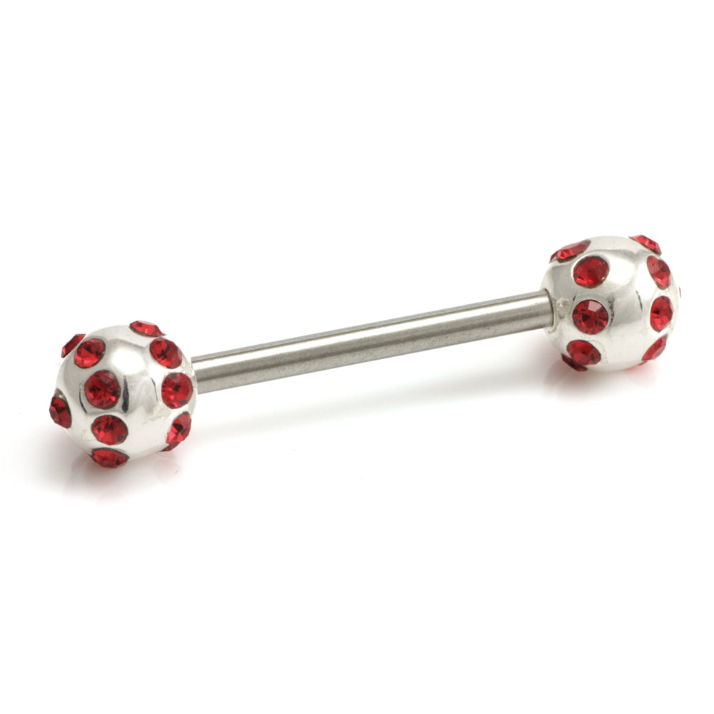 SALE - Silver External Tiffany Ball Nipple Bar