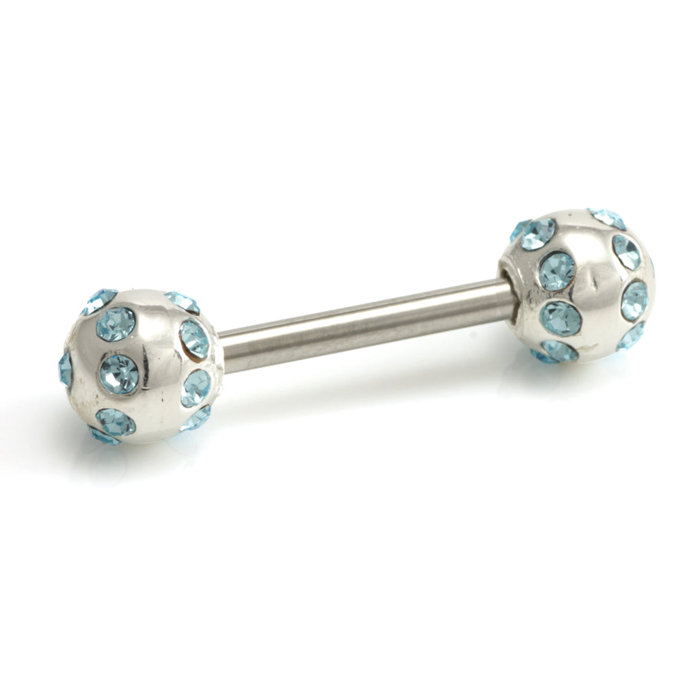 SALE - Silver External Tiffany Ball Nipple Bar