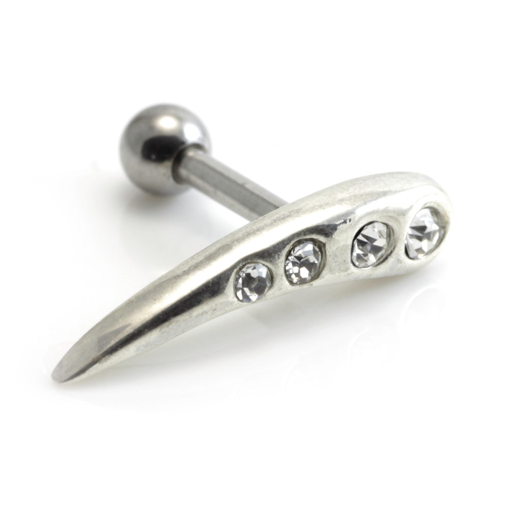 Silver Gem Curve Steel Microbar