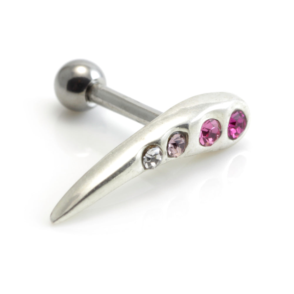 Silver Gem Curve Steel Microbar