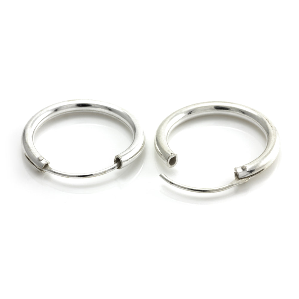 Silver Hoop Earrings (Pair) - HOOP2