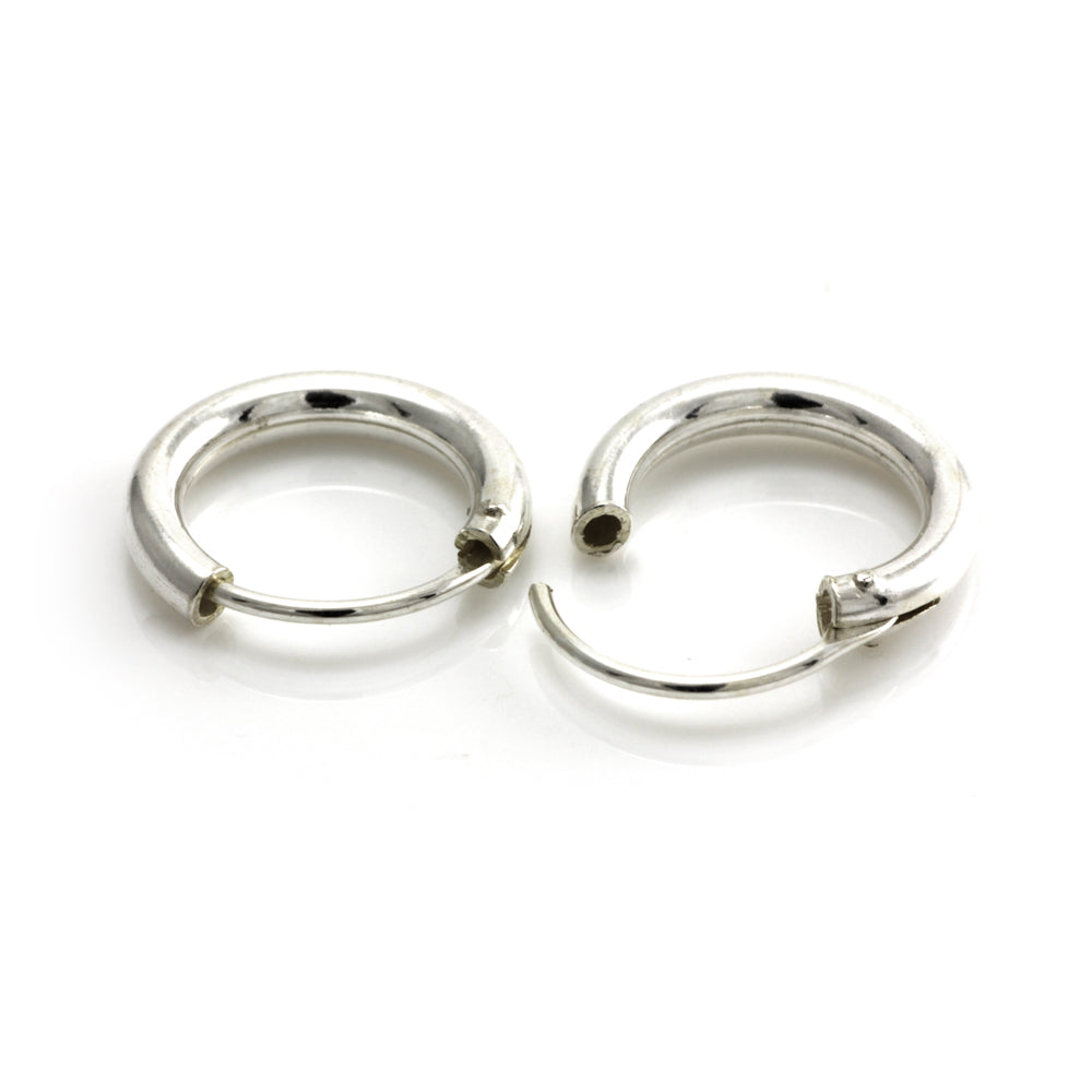 Silver Hoop Earrings (Pair) - HOOP2