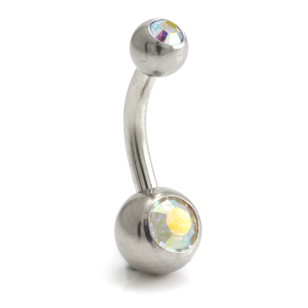 Titanium External Thread Baby Jewelled Navel - UK Made