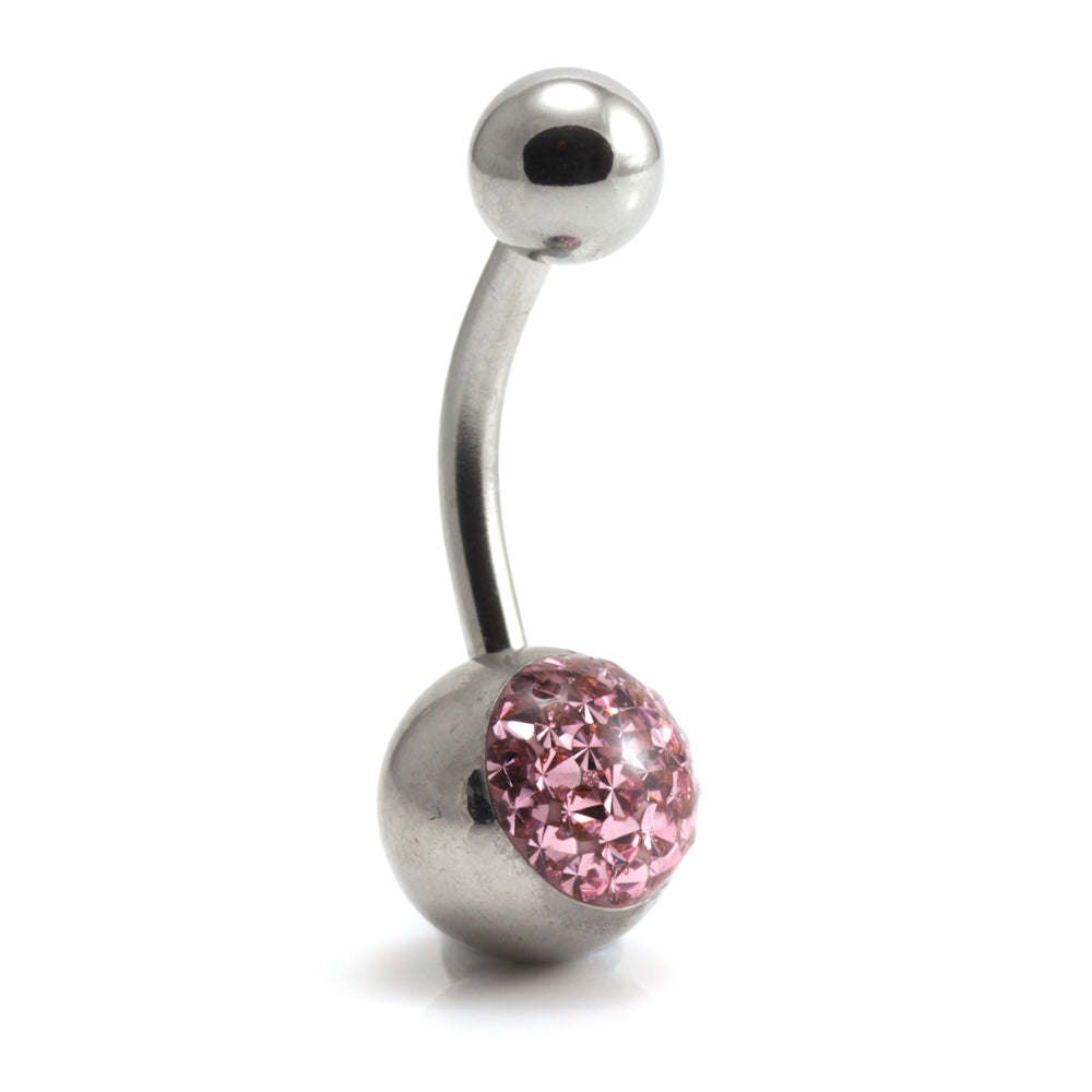 Steel External Thread Multi Gem Navel Bar