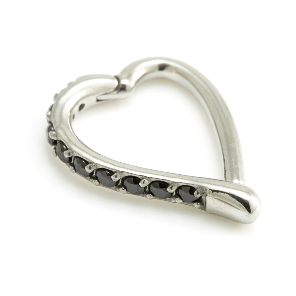 Steel Hinge Side Multi Gem Heart Ring