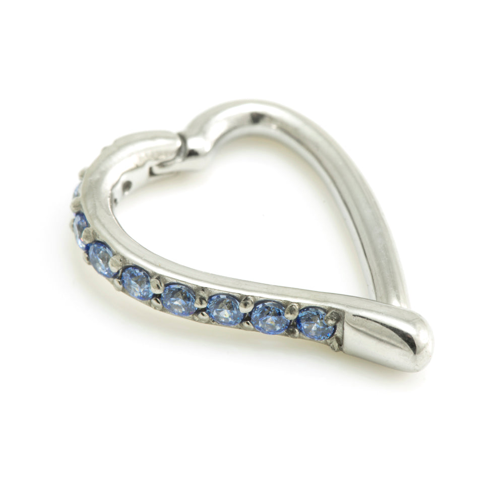 Steel Hinge Side Multi Gem Heart Ring