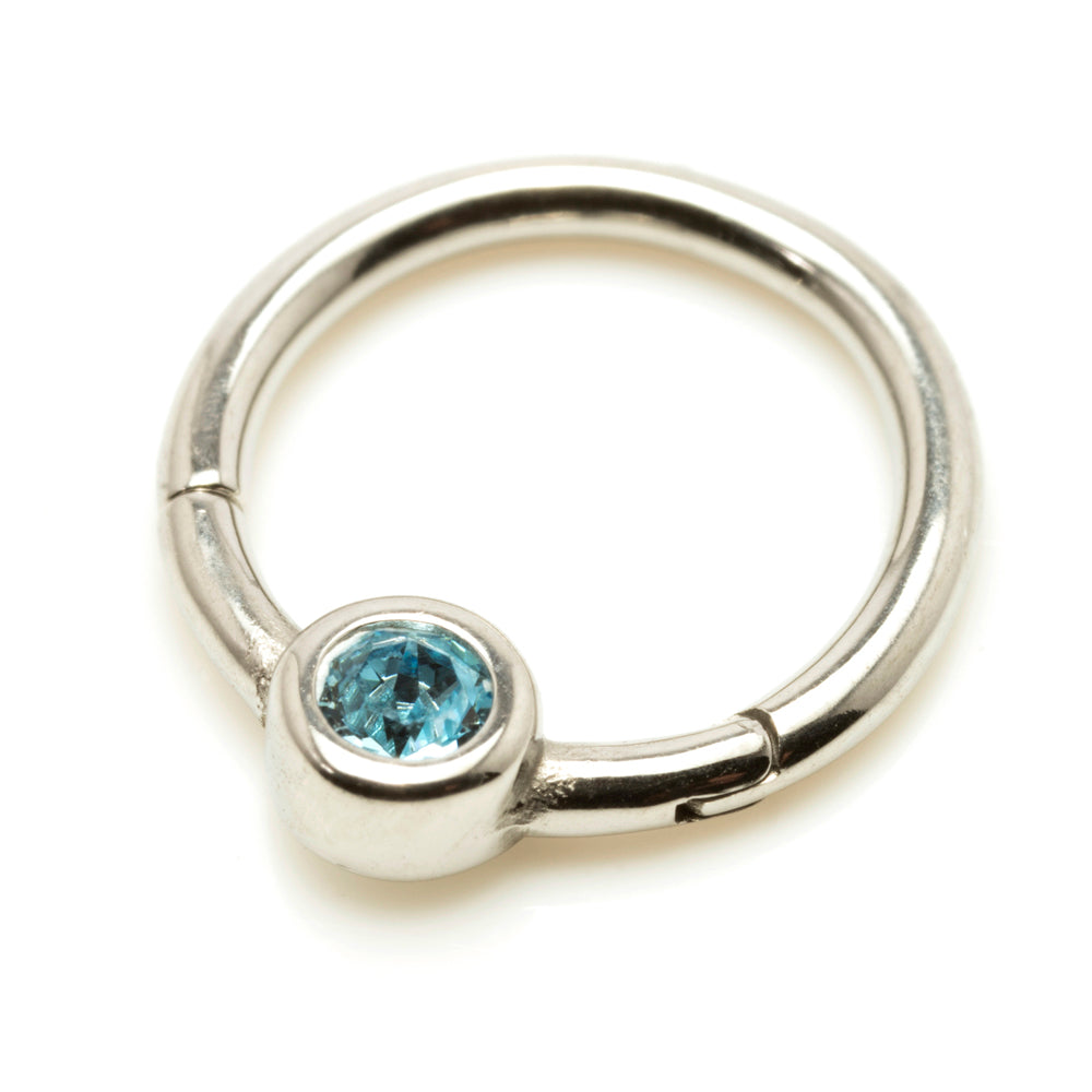 Steel Hinge Smiley Gem BCR Ring