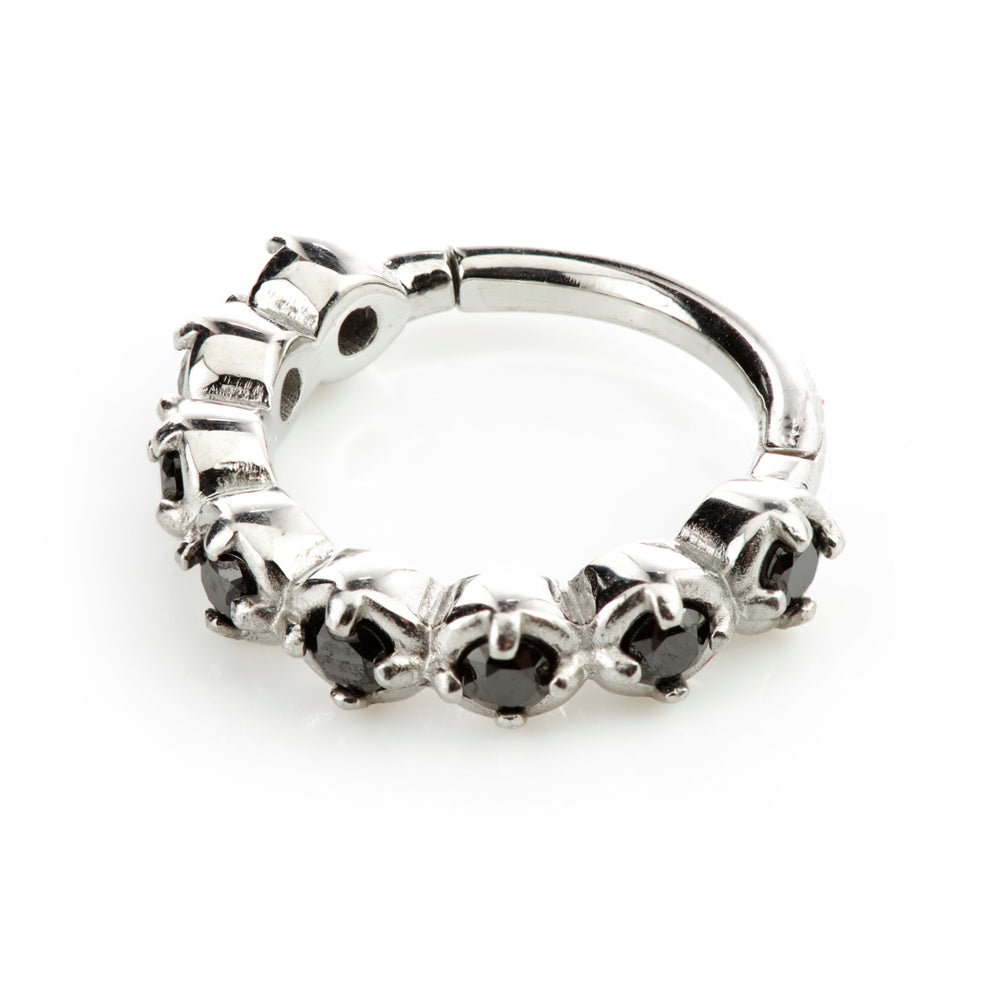 Steel Hinged Prong Gem Ring