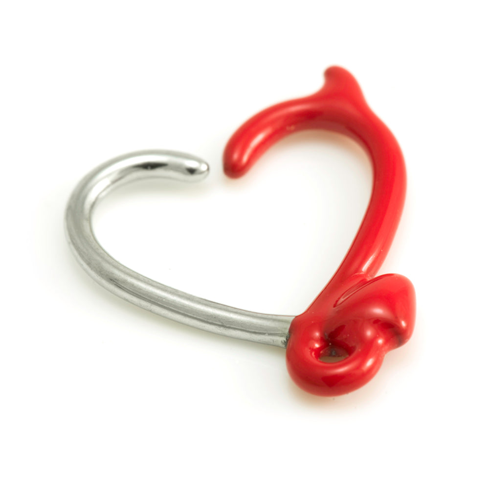 Steel Horny Heart Ring - HORNYHRING