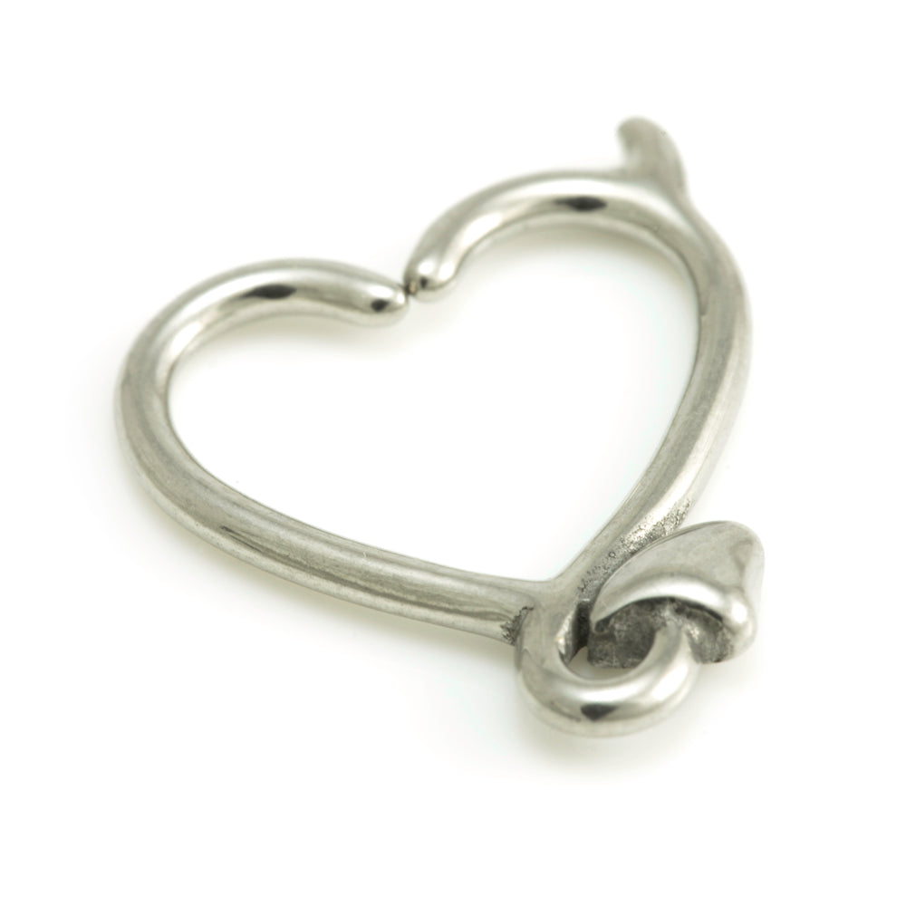 Steel Horny Heart Ring - HORNYHRING