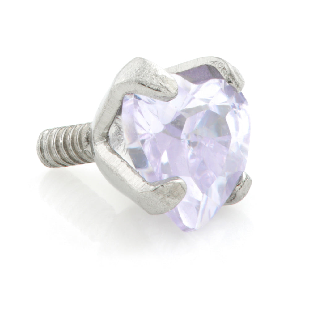 Steel Internal Prong Heart Gem Attachment