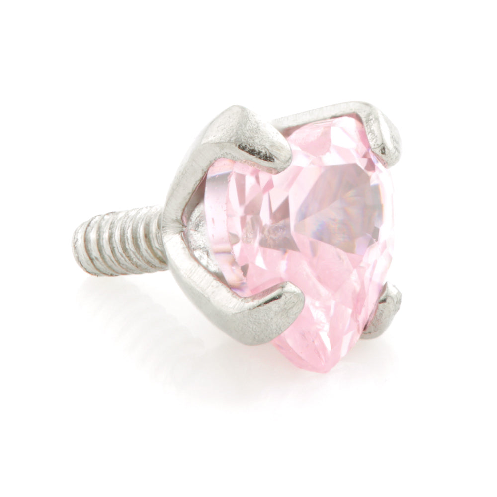 Steel Internal Prong Heart Gem Attachment