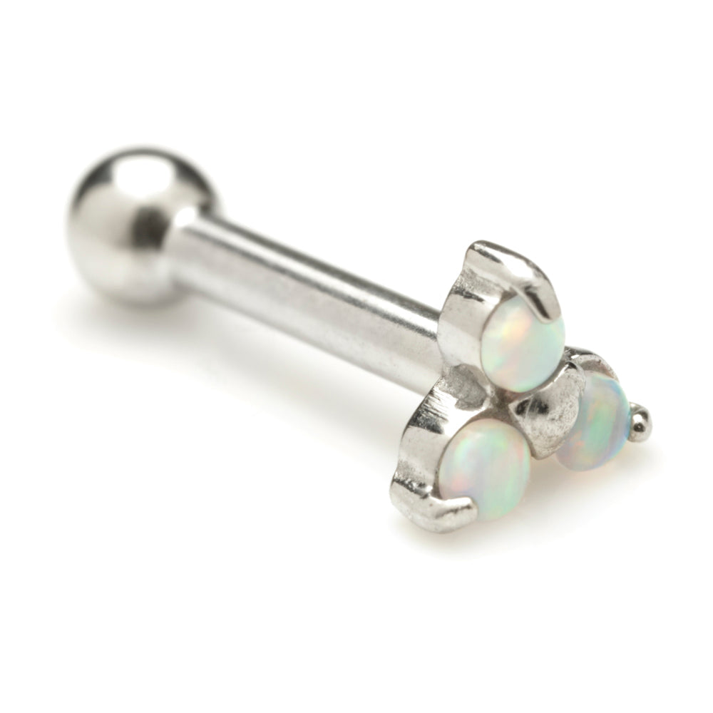 Steel Internal Thread Opal Single Ball Microbar - 1.2mm