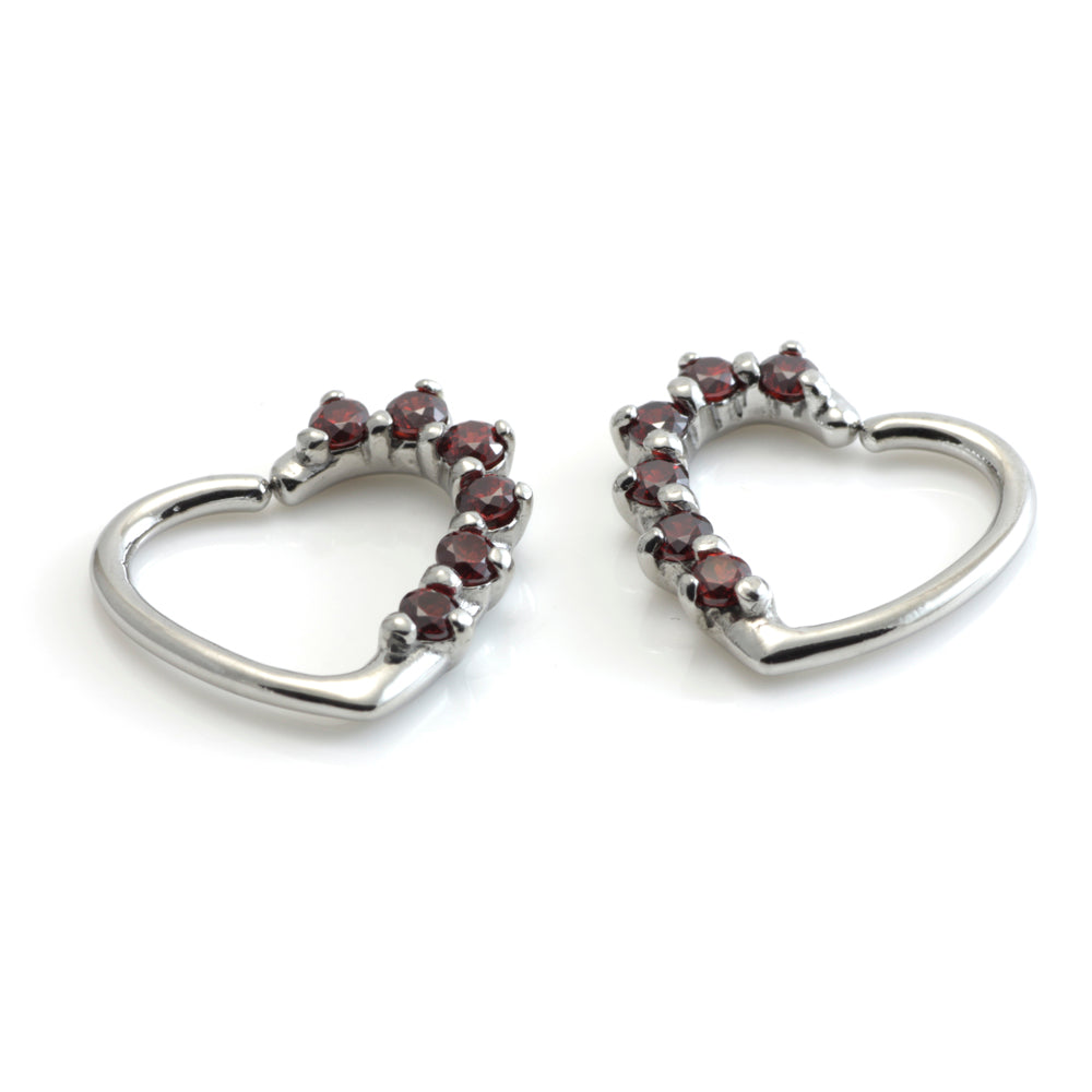 Steel Multi Gem Heart Ring
