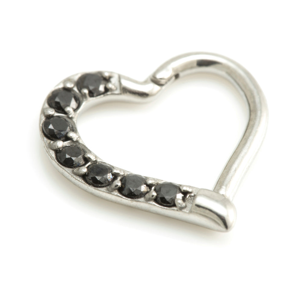 Steel Multi Gem Hinge Heart Ring