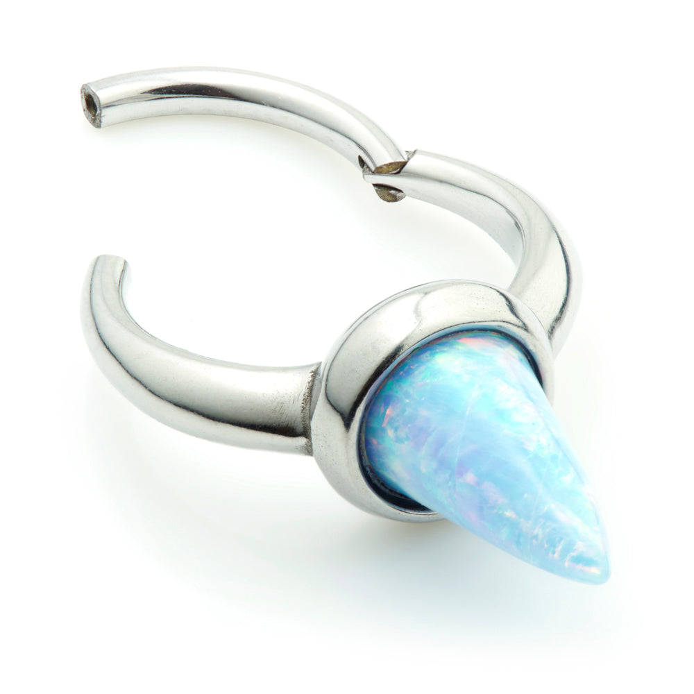 Steel Opal Spike Hinge Segment Ring