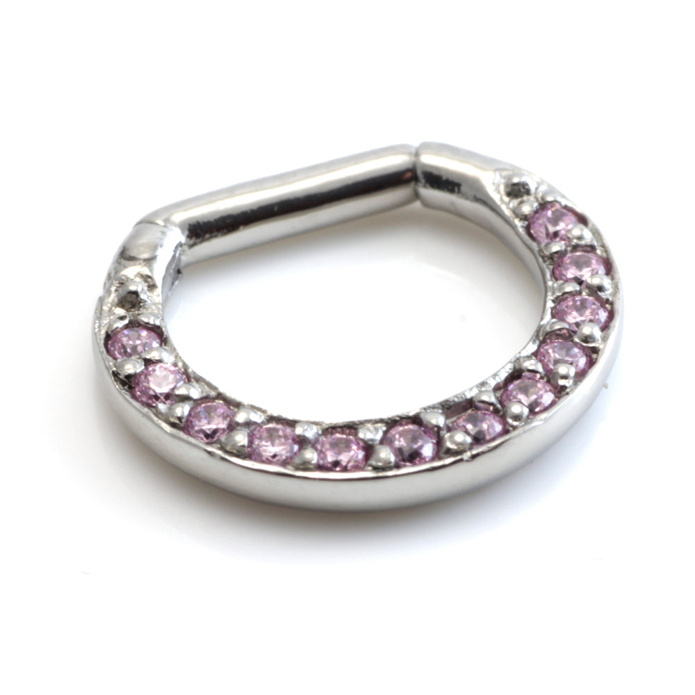 Steel Pave Jewelled Septum Ring