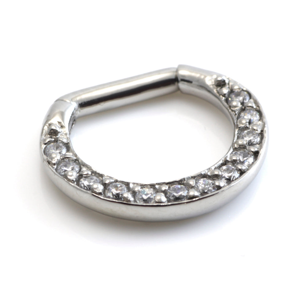 Steel Pave Jewelled Septum Ring