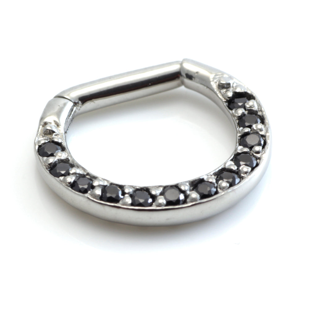 Steel Pave Jewelled Septum Ring