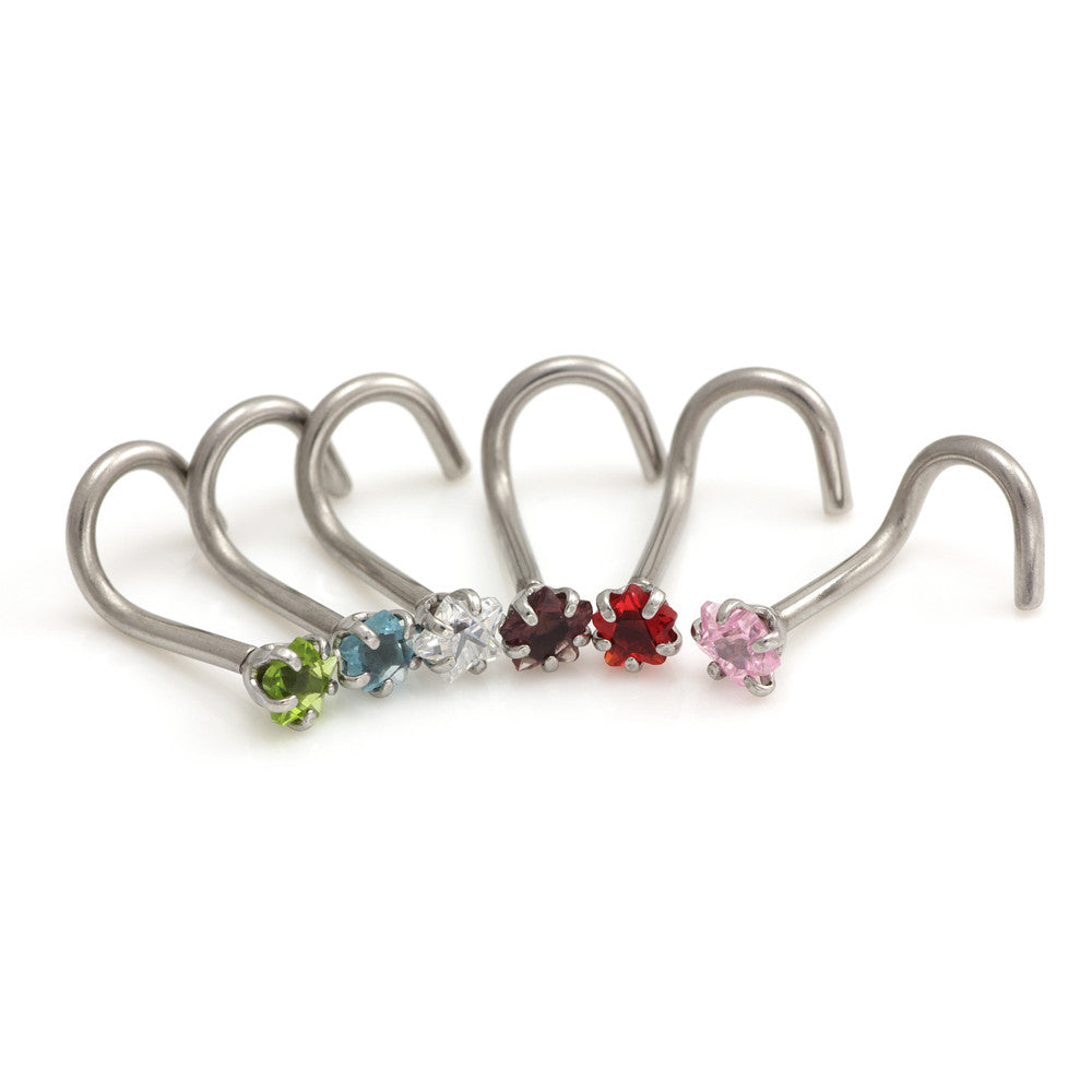 Steel Star Gem Nose Stud