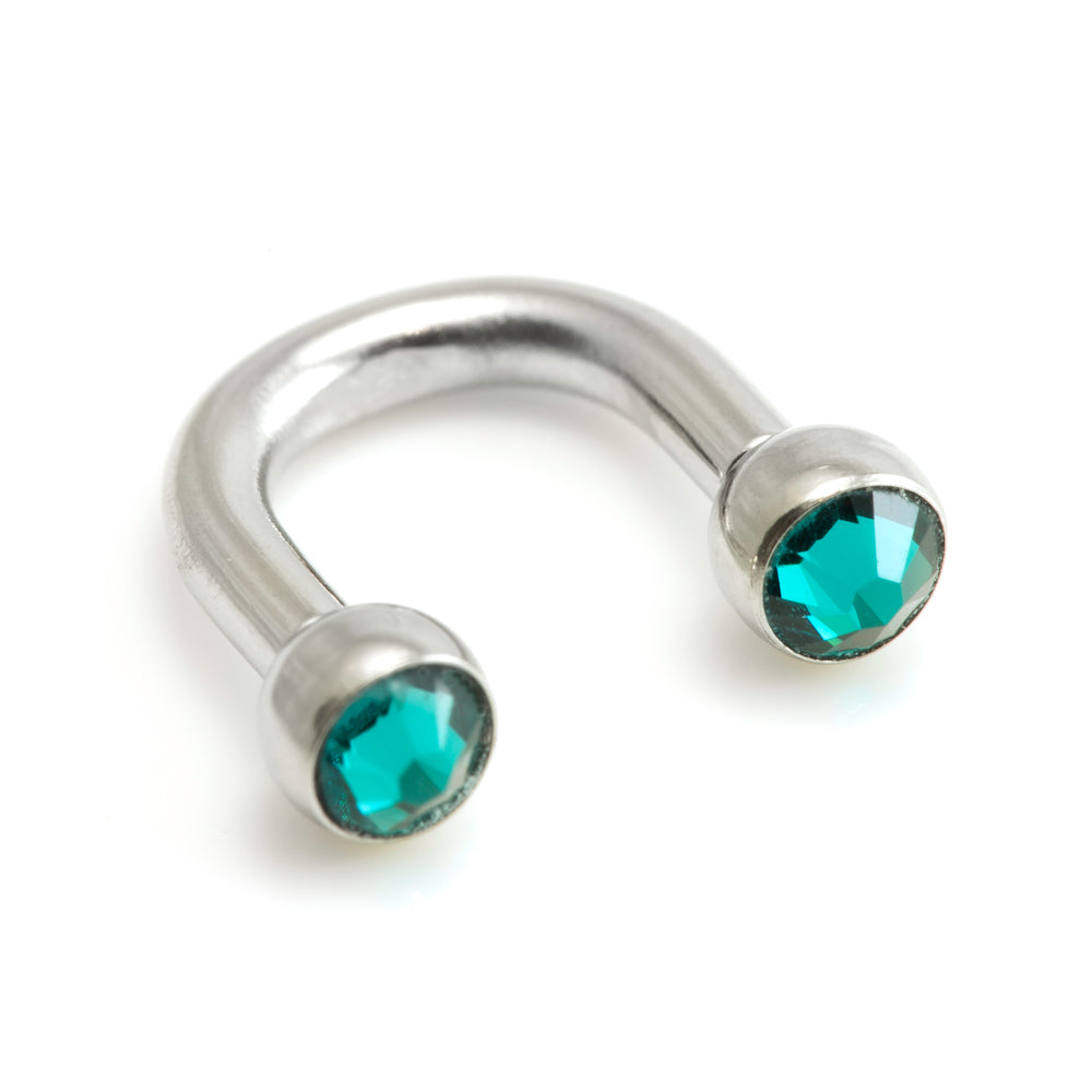 Steel U Shape Gem Ear Barbell