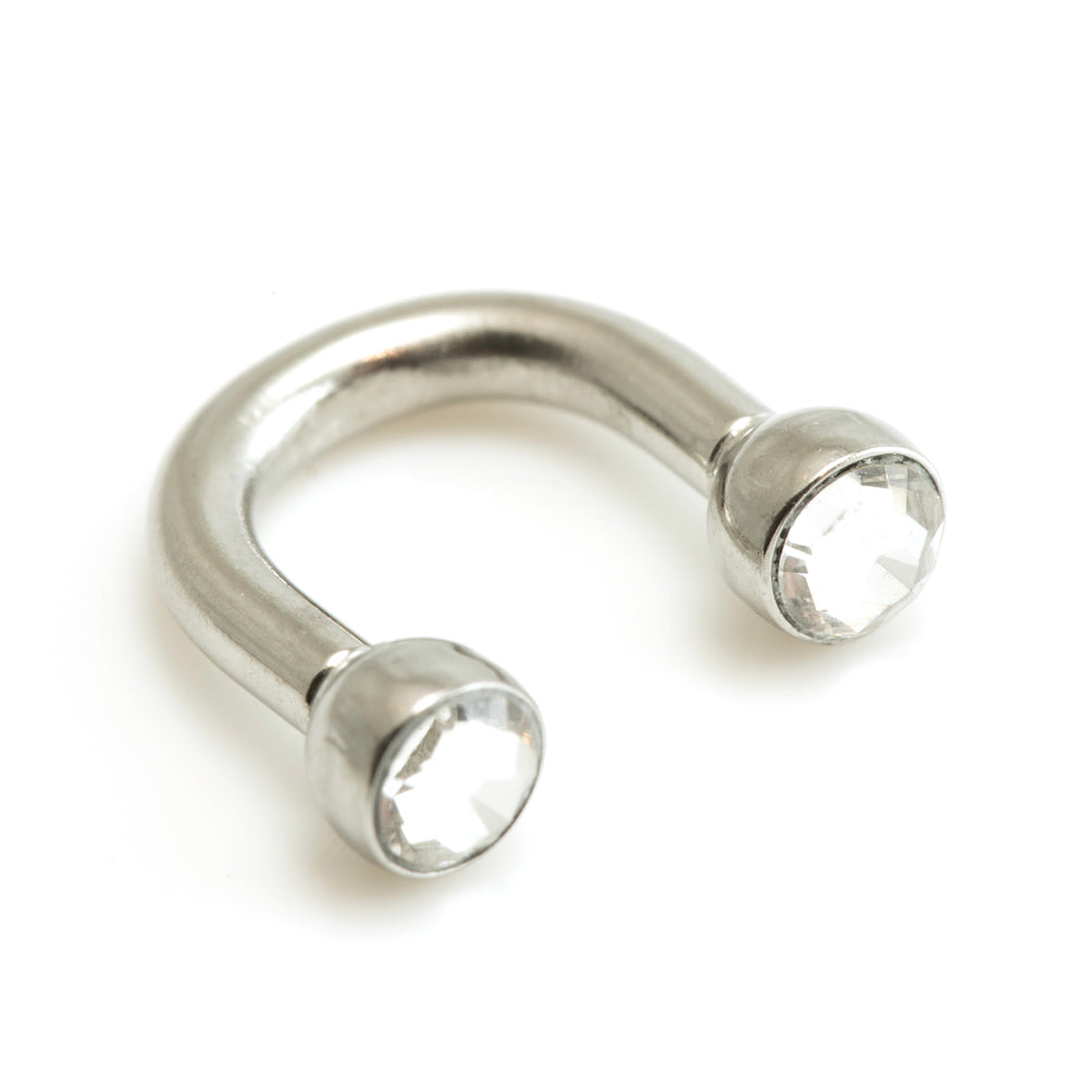 Steel U Shape Gem Ear Barbell