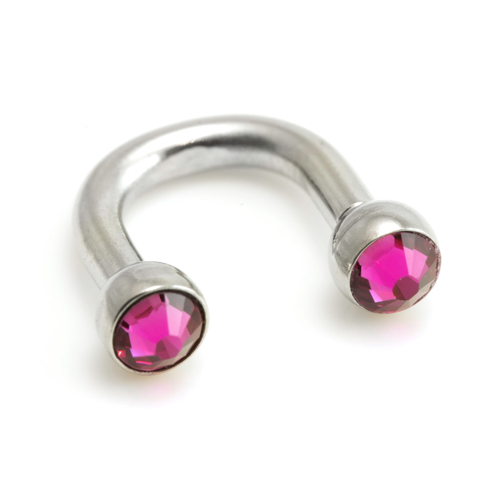 Steel U Shape Gem Ear Barbell
