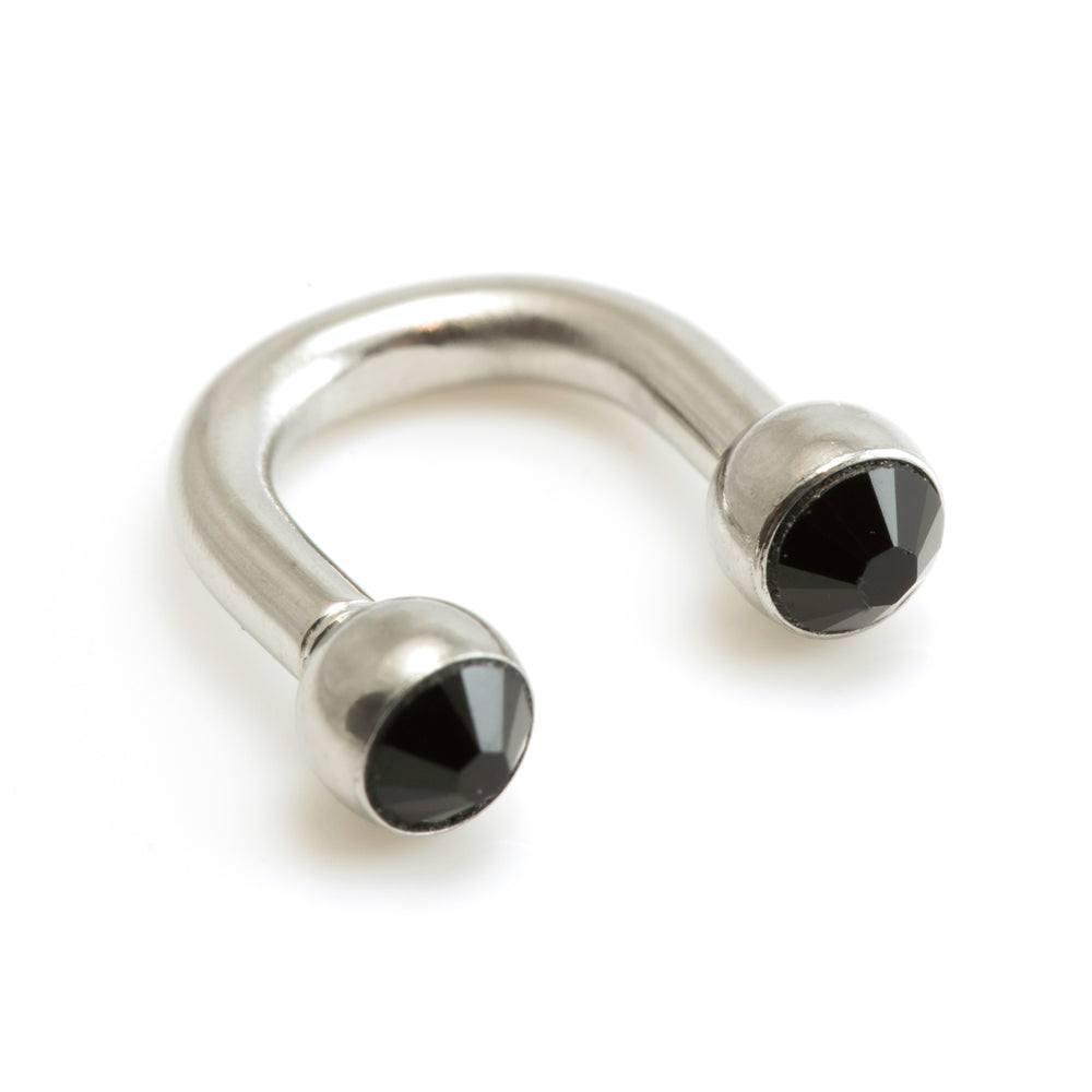 Steel U Shape Gem Ear Barbell