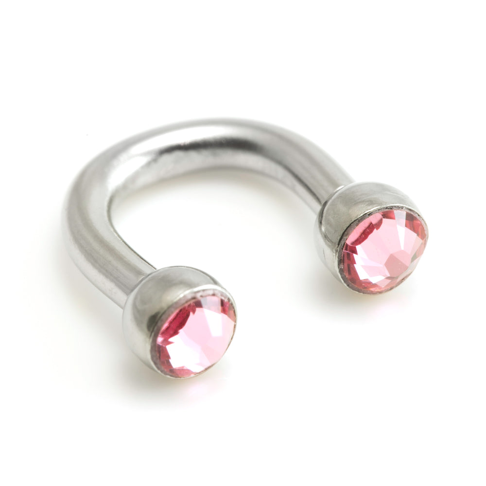 Steel U Shape Gem Ear Barbell
