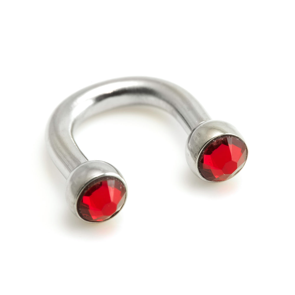 Steel U Shape Gem Ear Barbell