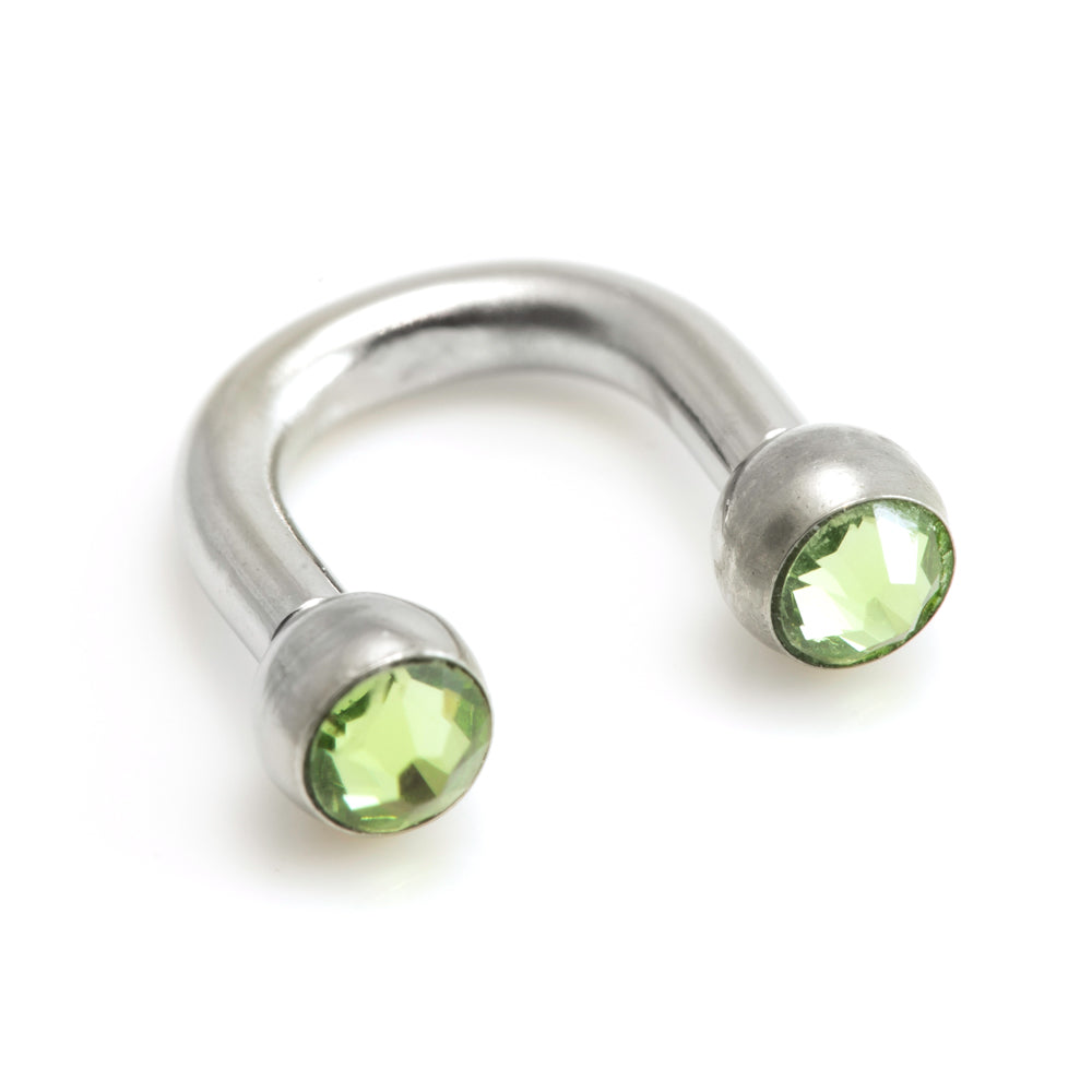 Steel U Shape Gem Ear Barbell