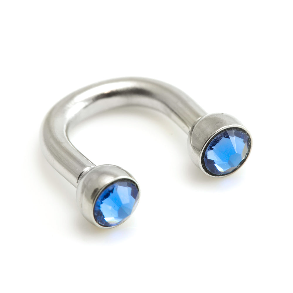 Steel U Shape Gem Ear Barbell