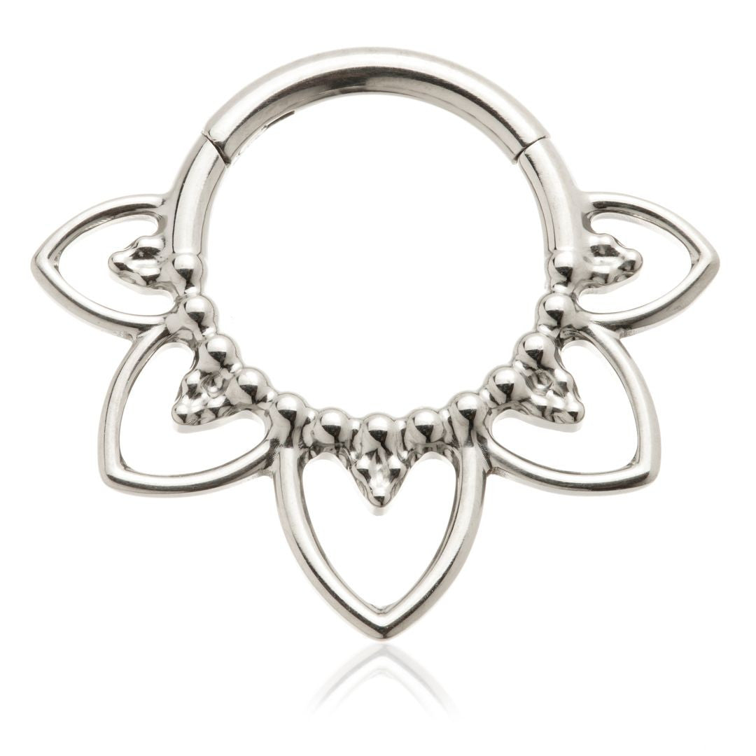 Ti Couture Beaded Petal Hinged Ring