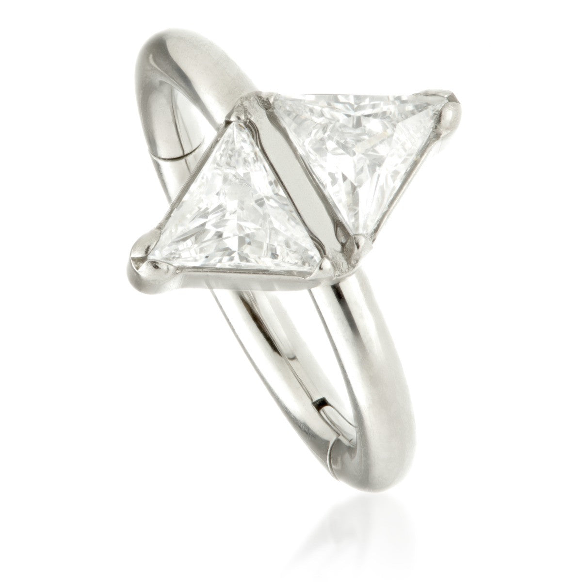 Ti Couture Double Trillian Cut Hinged Ring